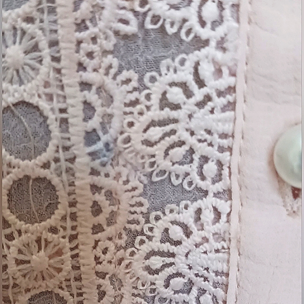 POL Swiss Dot Lace Accent Pale Pink Blouse NWOT  Small - Picture 7 of 13